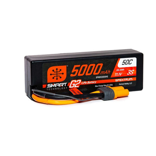 Spektrum 11.1V 5000mAh 3S 50C Smart G2 Hardcase LiPo Battery - IC5