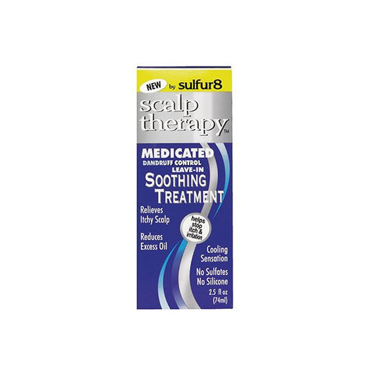 SULFUR 8 THÉRAPIE DU CUIR CHEVELU Traitement apaisant médicamenteux sans rinçage contre les pellicules 2,5 OZ