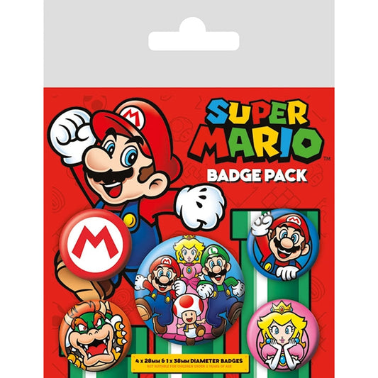 Lot de 5 Boutons Super Mario