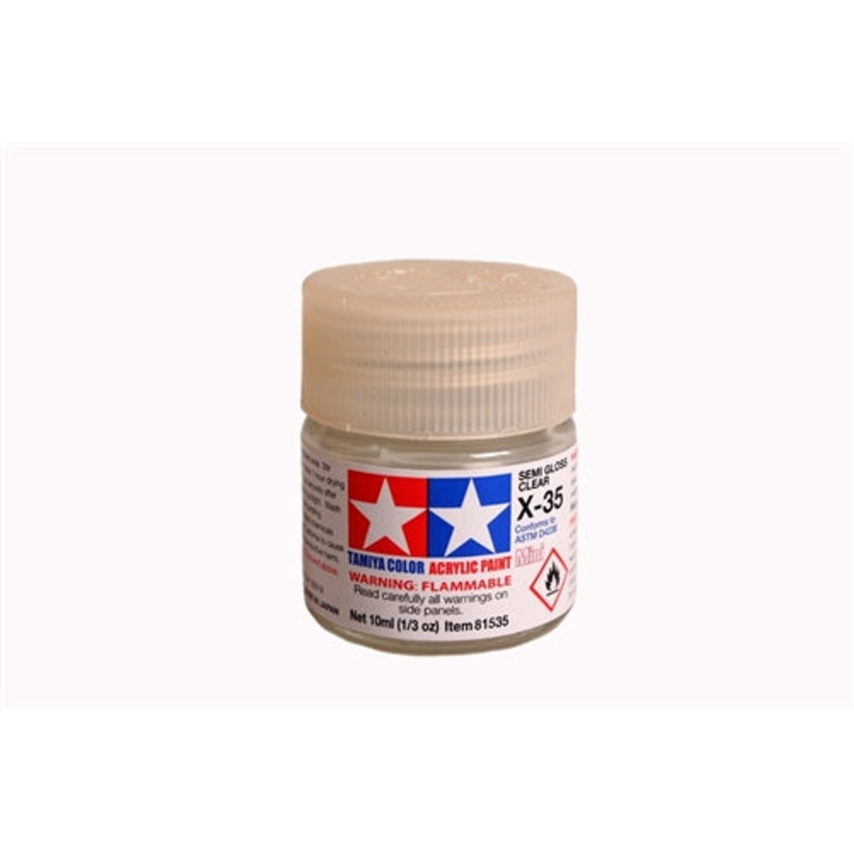 Tamiya Acrylic X-35 Semi Gloss Clear Mini Bottle 10mL (1/3oz) NIB