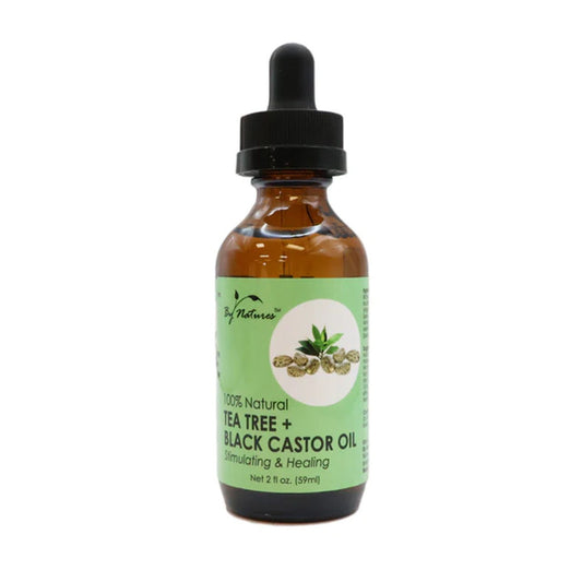 BY NATURES 100% NATURAL TEA TREE+BLACK CASTOR OIL 2OZ