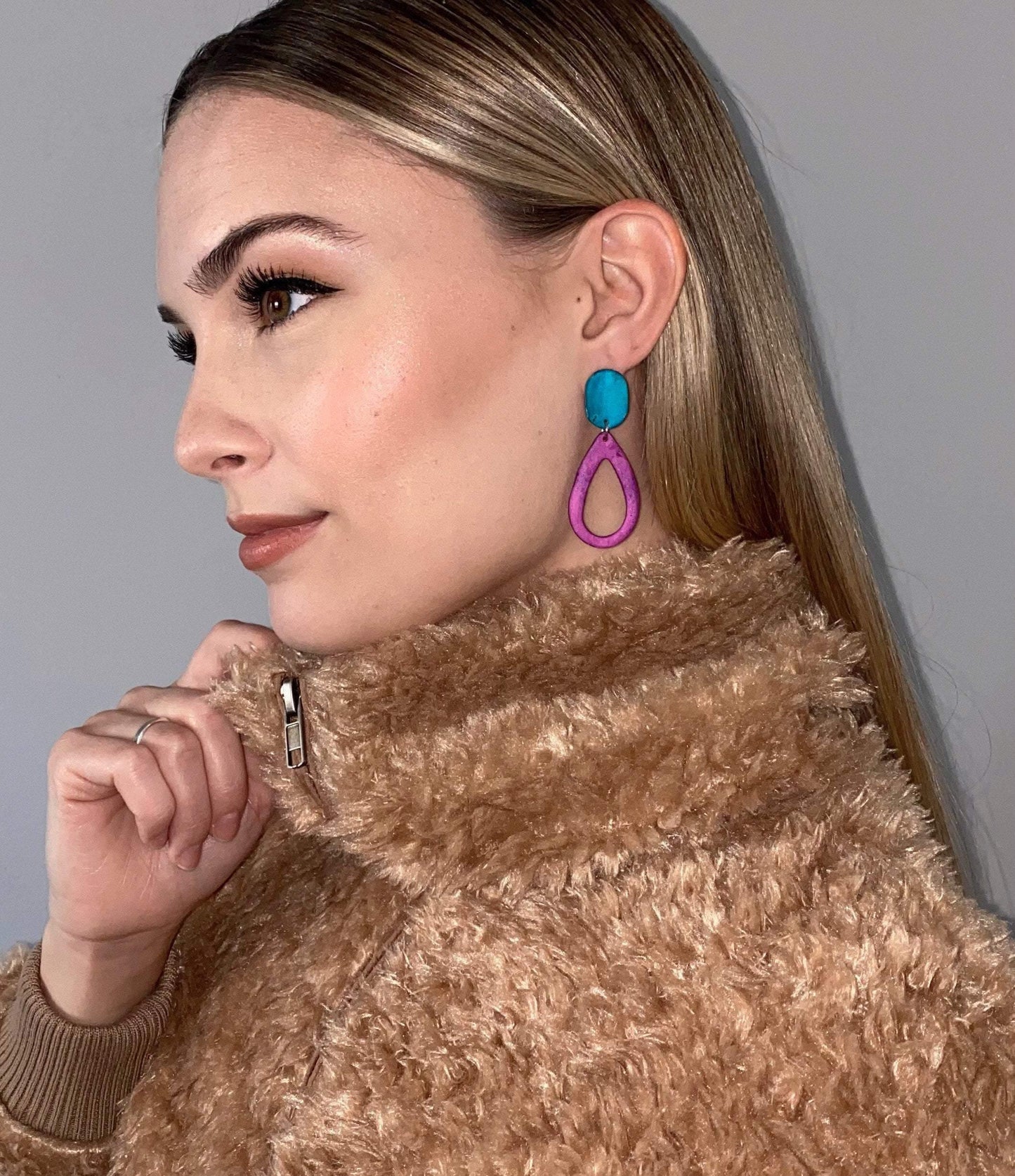 Teardrop Drop Dangle Earrings in Multiple Colors- "Sandy"