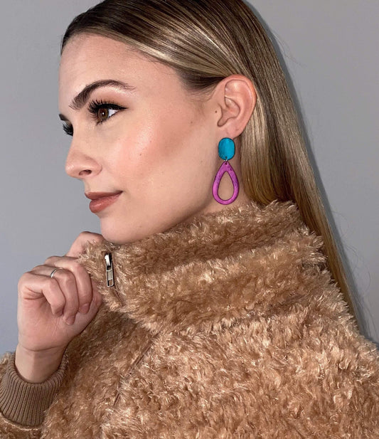 Teardrop Drop Dangle Earrings in Multiple Colors- "Sandy"