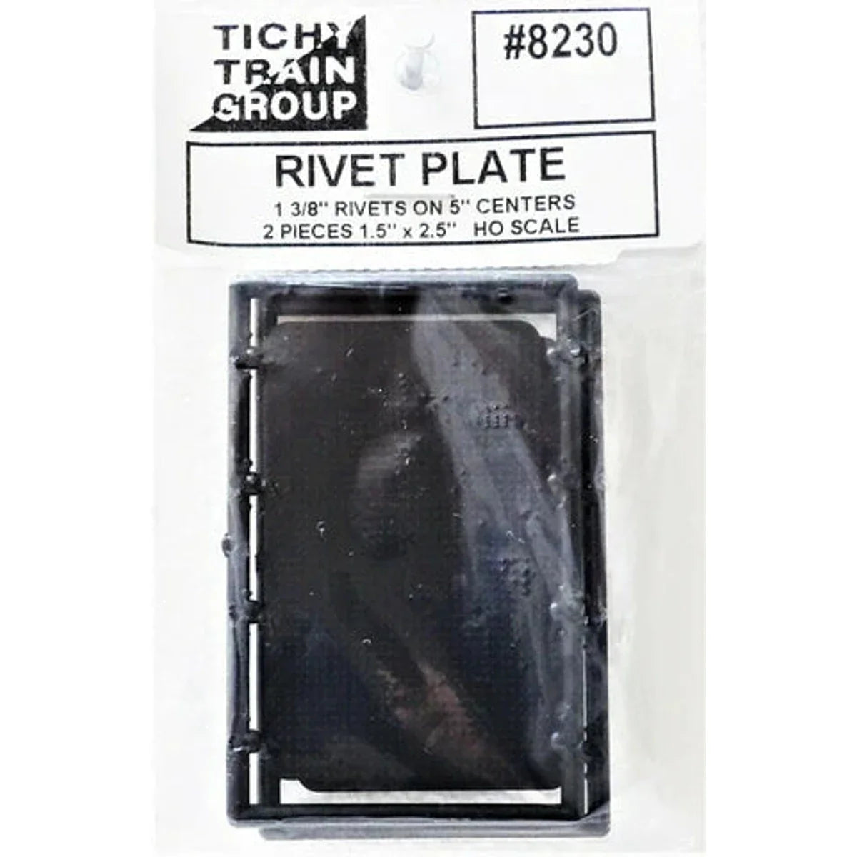 Tichy Train Group #8230 HO Rivet Plate Unpainted 1-1/2 x 2-1/2" (3.8 x 6.4cm) Pkg of 2 NIB