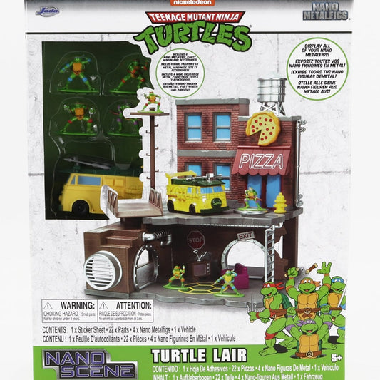 TMNT Turtle Lair Scene Nano Metal Figs Scene by Jada Toys