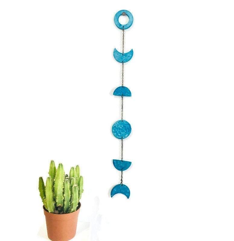 Turquoise Moon Phase Wall Hanging