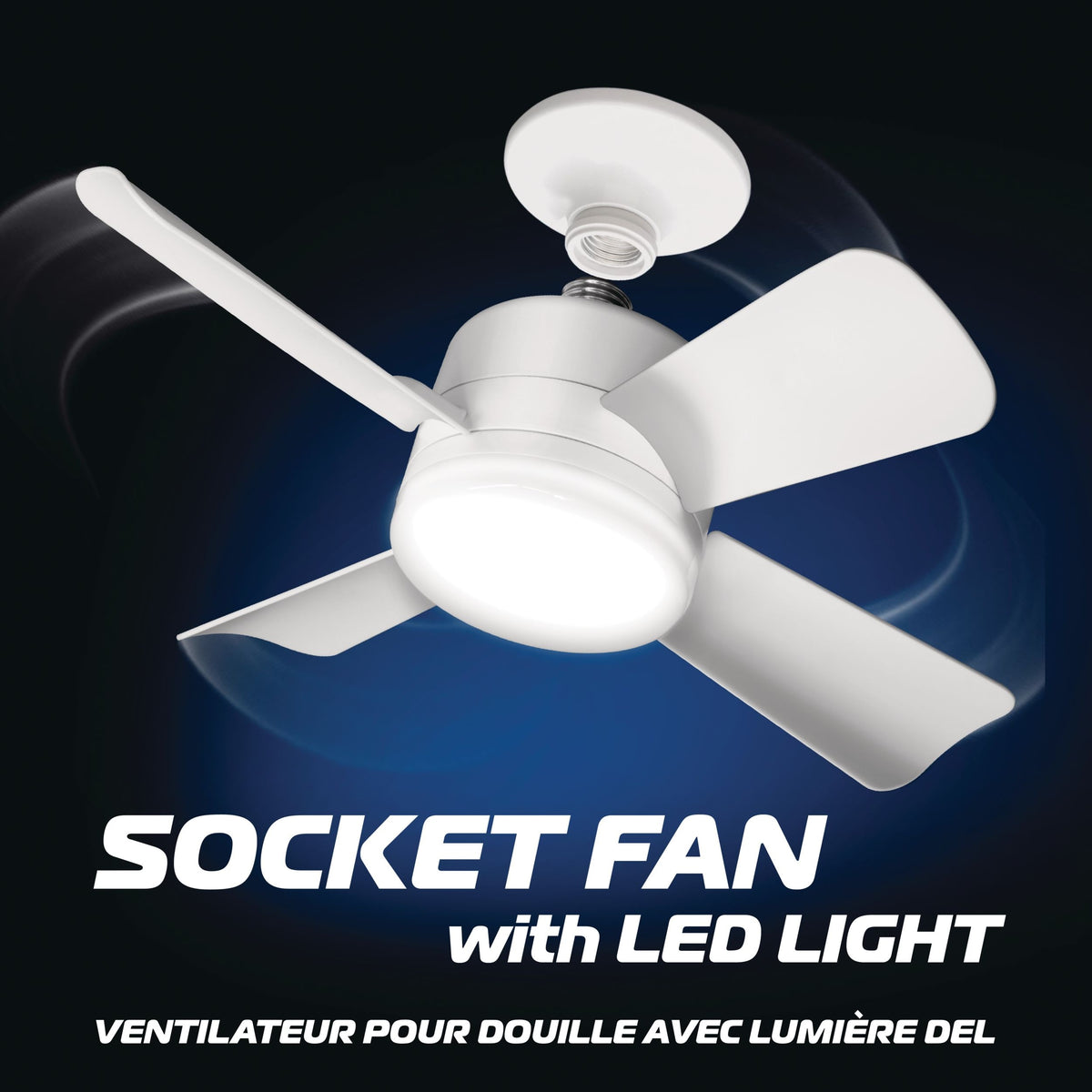 As Seen On TV Bell & Howell Socket Fan Light with Remote Bottom_Plunge