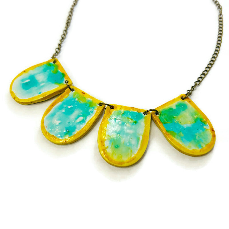 Two Tone Necklace & Earring Set Handmade
