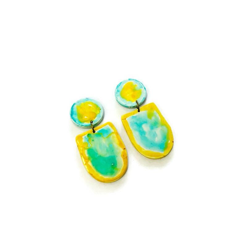Pastel Clip On Earrings Handmade & Painted