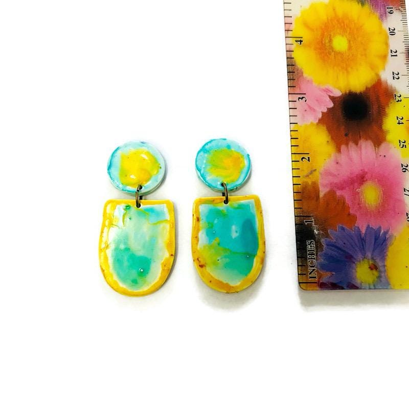 Pastel Clip On Earrings Handmade & Painted