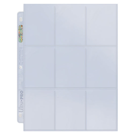 Pages ultra-transparentes Ultra Pro Platinum Series 9 poches pour cartes format standard - Lot de