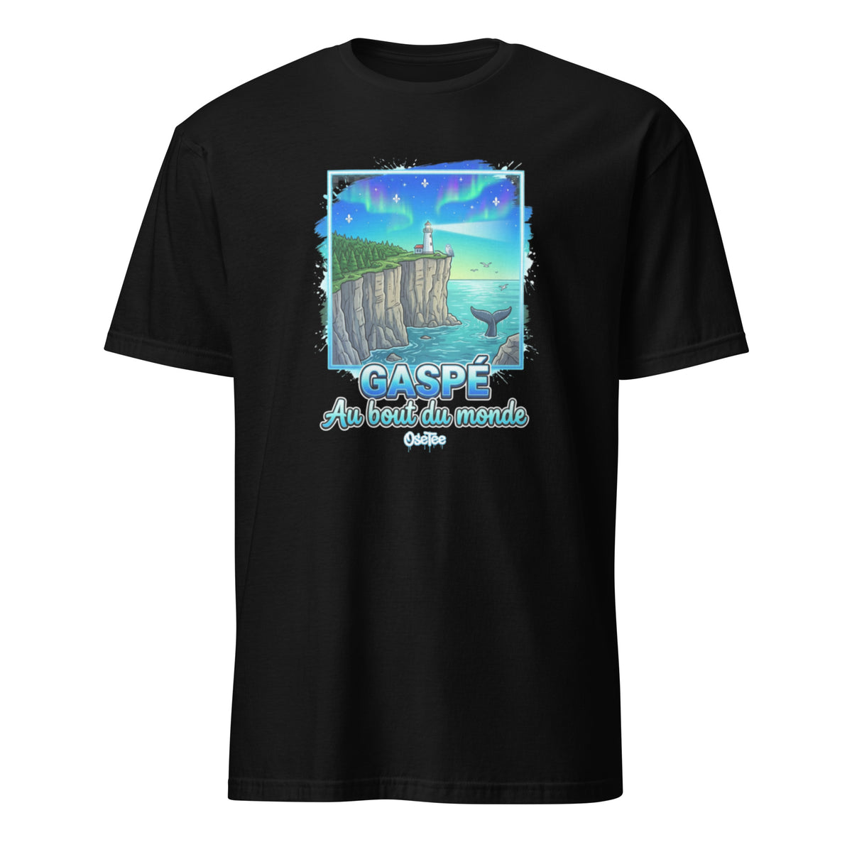 OseTee Gaspé T-shirt, Black – T-shirt Gaspé noir, Gaspésie, Québec