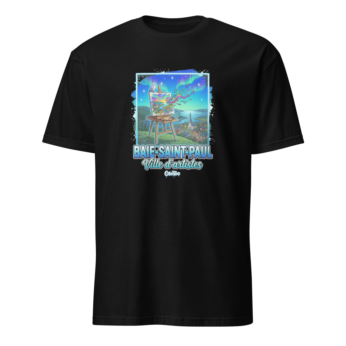 OseTee Baie-Saint-Paul T-shirt, Black – T-shirt Baie-Saint-Paul noir, Charlevoix, Québec