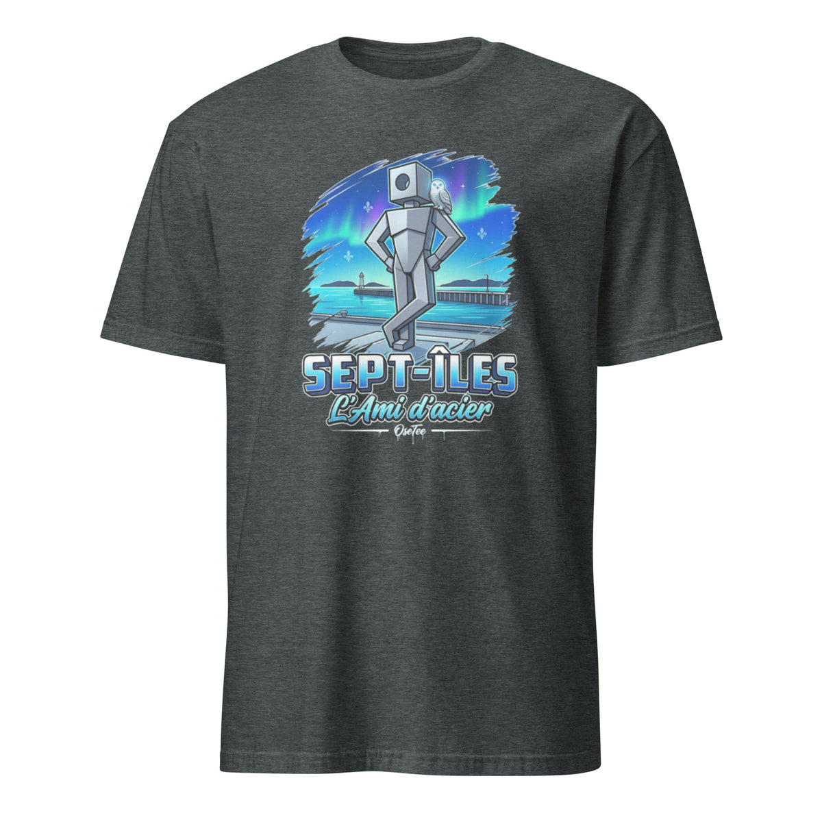 OseTee Sept-Îles T-shirt, Dark Heather – T-shirt Sept-Îles gris chiné foncé, Côte-Nord, Québec