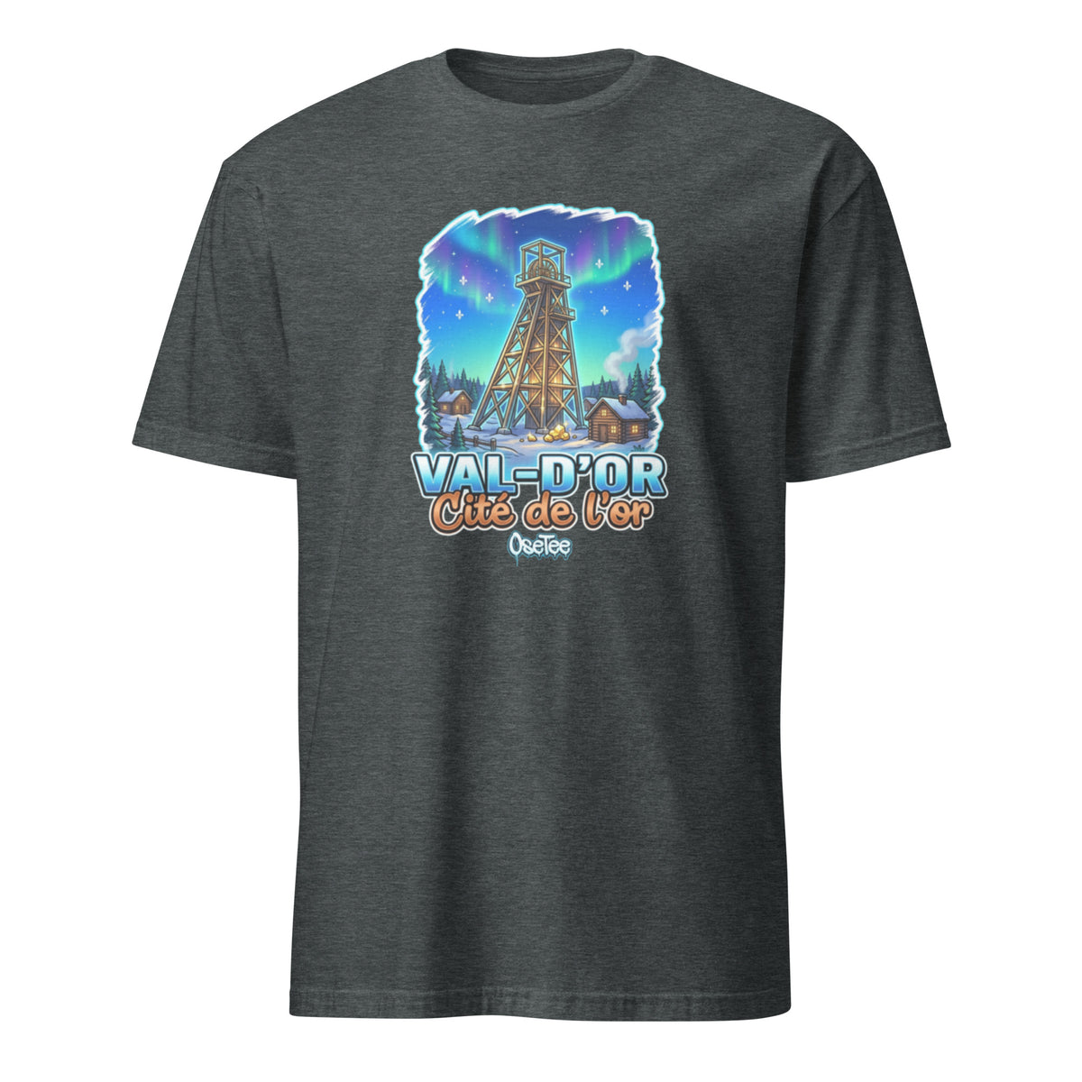 OseTee Val-d'Or T-shirt, Dark Heather – T-shirt Val-d'Or gris chiné foncé, Abitibi-Témiscamingue, Québec