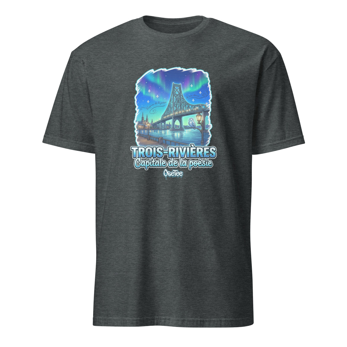 OseTee Trois-Rivières T-shirt, Dark Heather – T-shirt Trois-Rivières gris chiné foncé, Mauricie, Québec