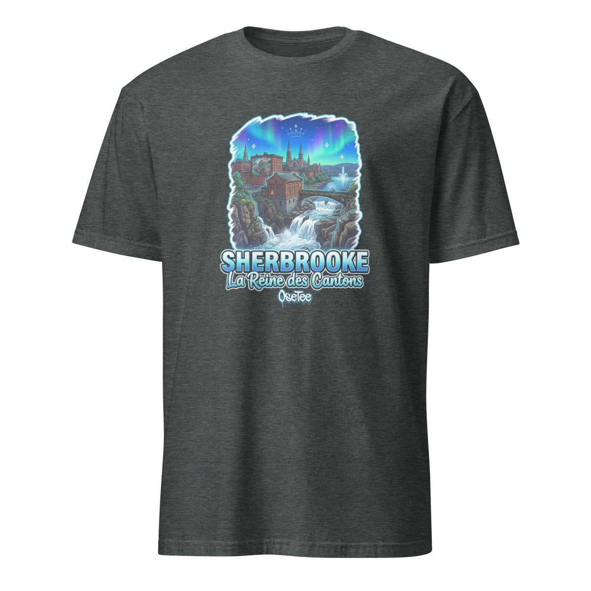 OseTee Sherbrooke T-shirt, Dark Heather – T-shirt Sherbrooke gris chiné foncé, Cantons-de-l'Est, Québec