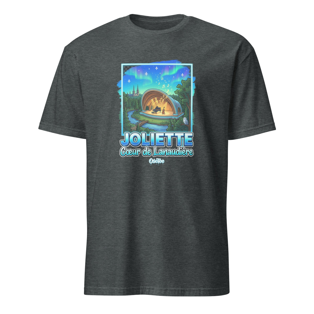 OseTee Joliette T-shirt, Dark Heather – T-shirt Joliette gris chiné foncé, Lanaudière, Québec