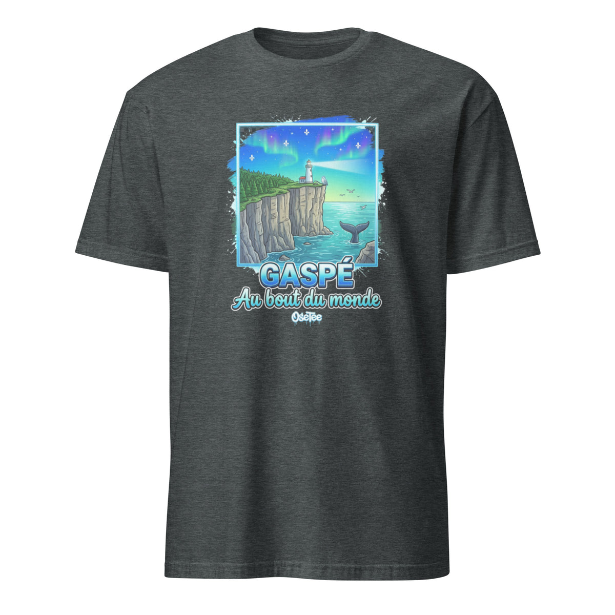 OseTee Gaspé T-shirt, Dark Heather – T-shirt Gaspé gris chiné foncé, Gaspésie, Québec