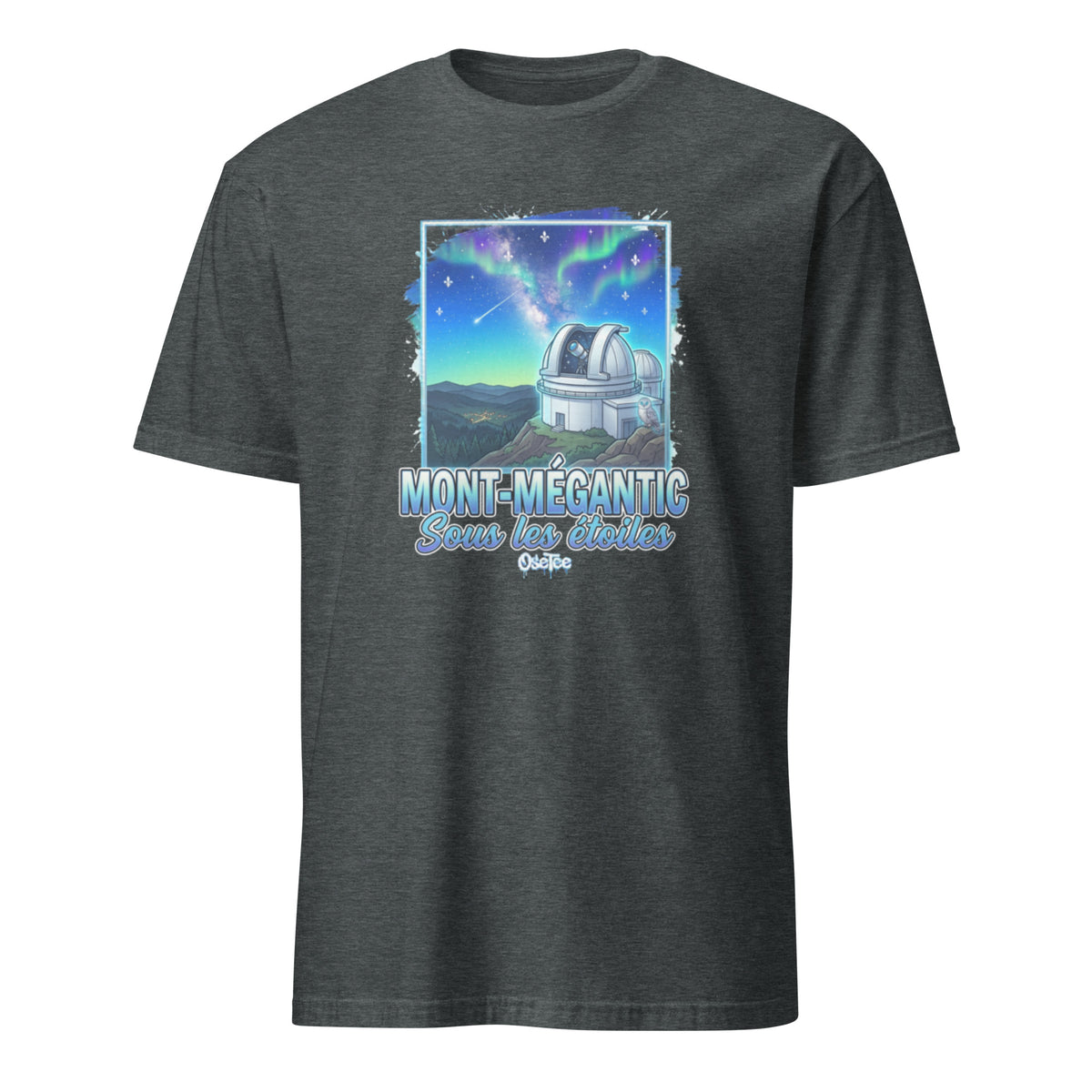 OseTee Mont-Mégantic T-shirt, Dark Heather – T-shirt Mont-Mégantic gris chiné foncé, Cantons-de-l'Est, Québec