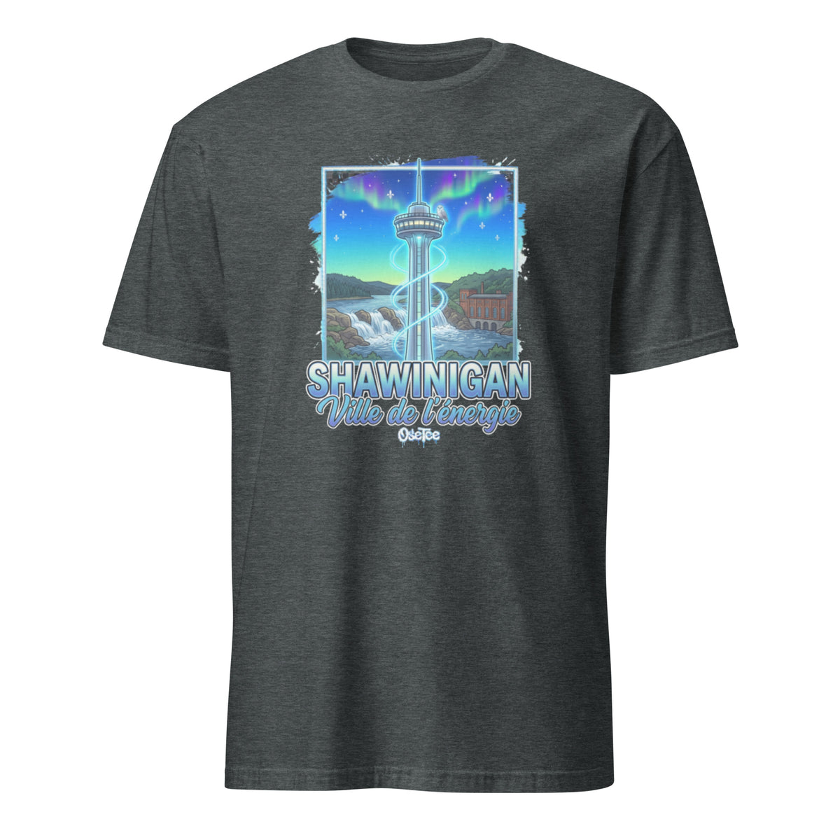 OseTee Shawinigan T-shirt, Dark Heather – T-shirt Shawinigan gris chiné foncé, Mauricie, Québec