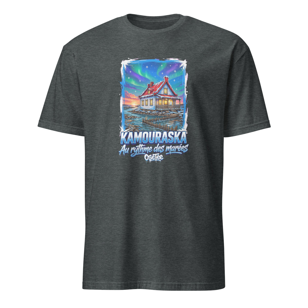 OseTee Kamouraska T-shirt, Dark Heather – T-shirt Kamouraska gris chiné foncé, Bas-Saint-Laurent, Québec