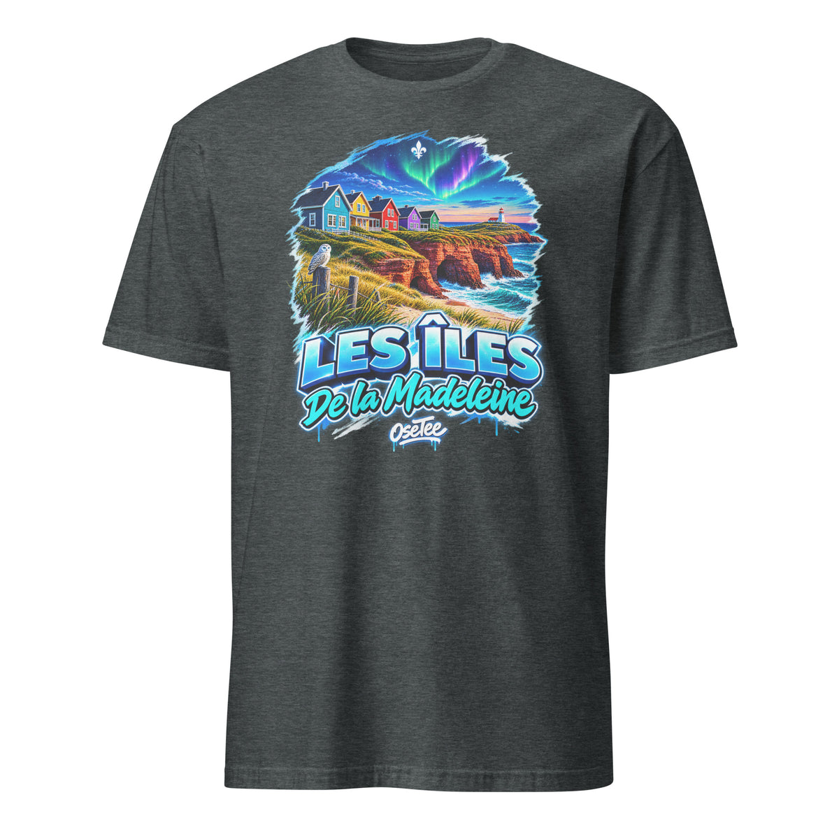OseTee Îles-de-la-Madeleine T-shirt, Dark Heather – T-shirt Îles-de-la-Madeleine gris chiné foncé, Québec