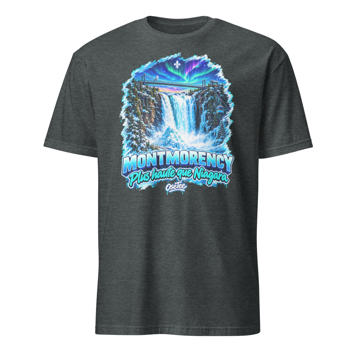 OseTee Montmorency T-shirt, Dark Heather – T-shirt Montmorency gris chiné foncé, Capitale-Nationale, Québec