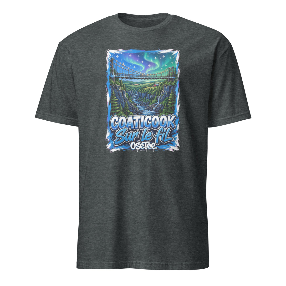 OseTee Coaticook T-shirt, Dark Heather – T-shirt Coaticook gris chiné foncé, Cantons-de-l'Est, Québec