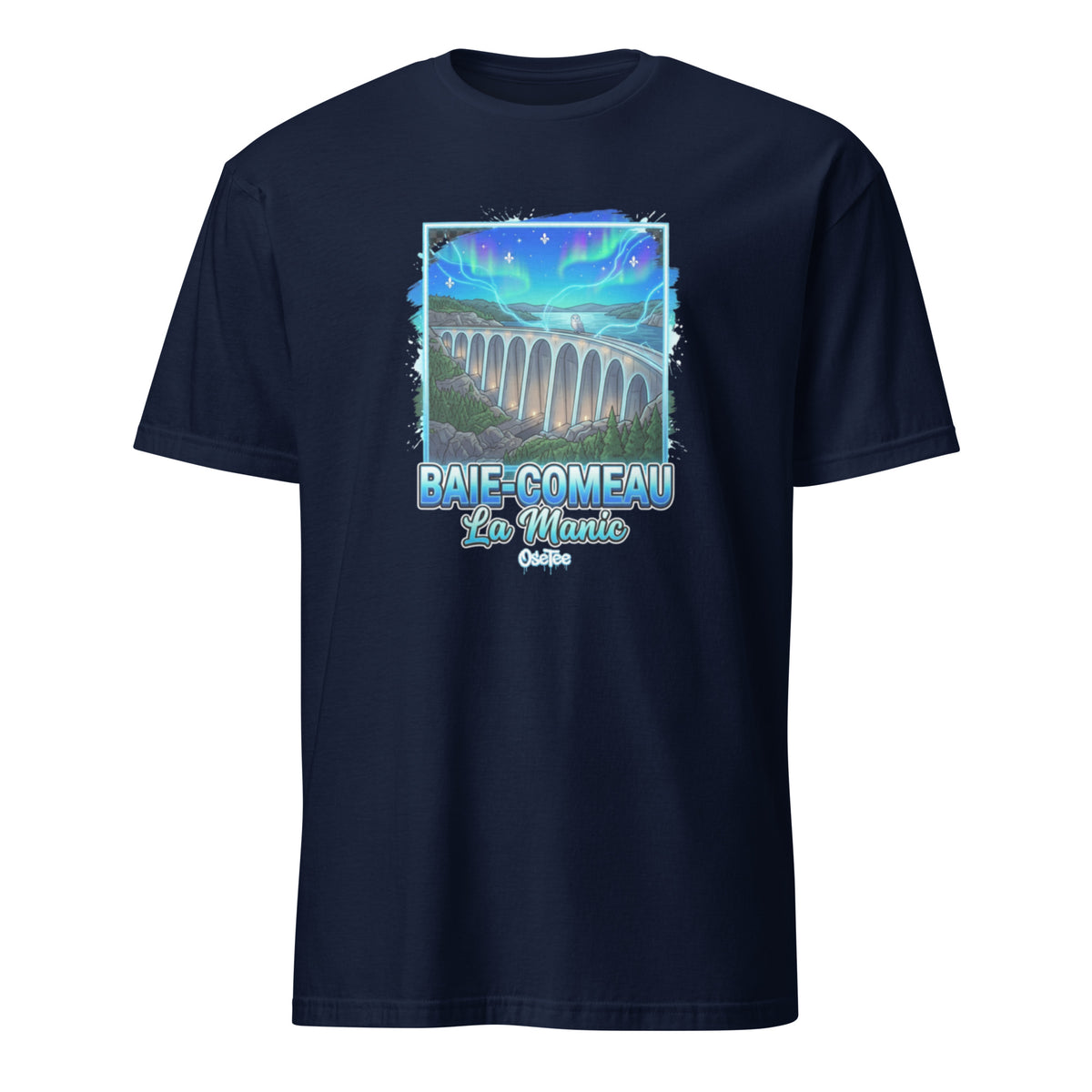 OseTee Baie-Comeau T-shirt, Navy – T-shirt Baie-Comeau marine, Côte-Nord, Québec