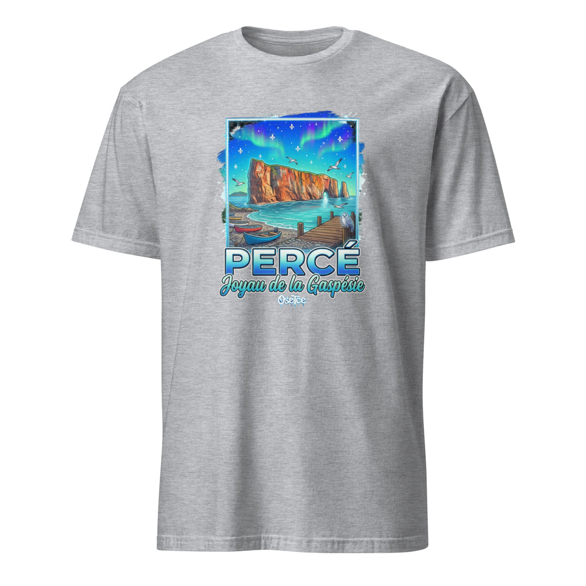 OseTee Percé T-shirt, Sport Grey – T-shirt Percé gris sport, Gaspésie, Québec
