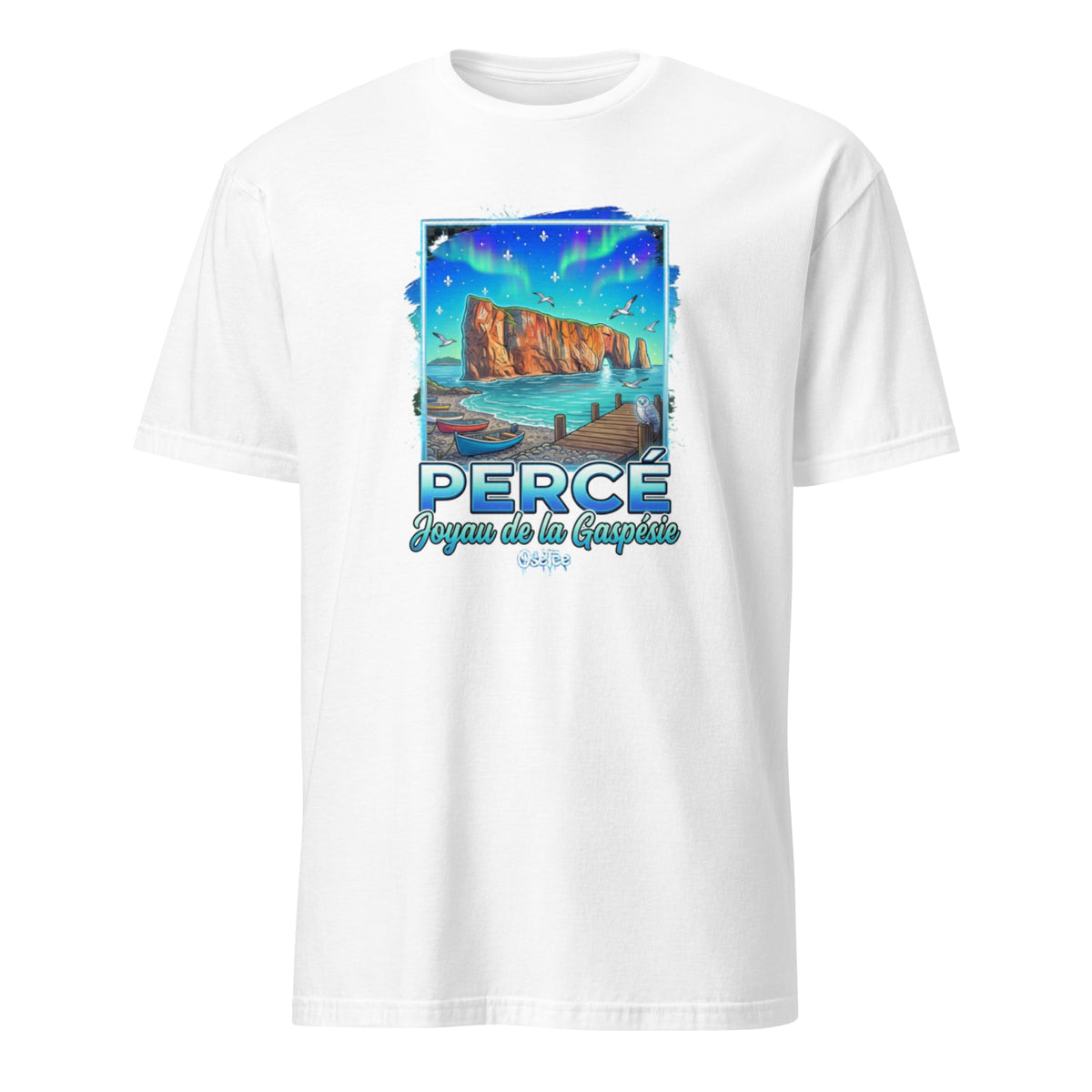 OseTee Percé T-shirt, White – T-shirt Percé blanc, Gaspésie, Québec