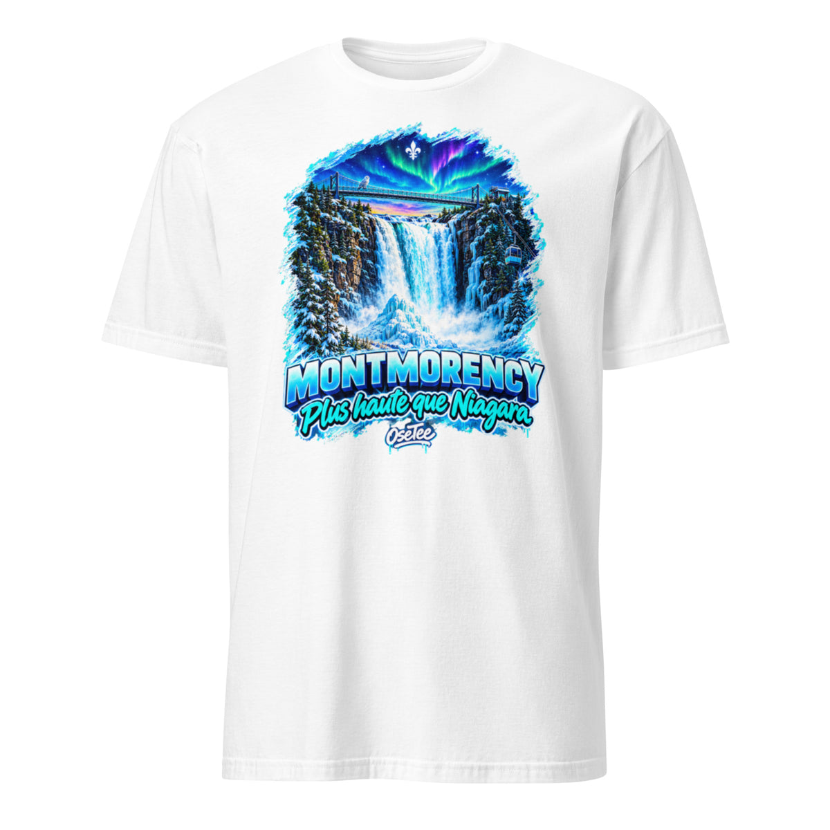 OseTee Montmorency T-shirt, White – T-shirt Montmorency blanc, Capitale-Nationale, Québec