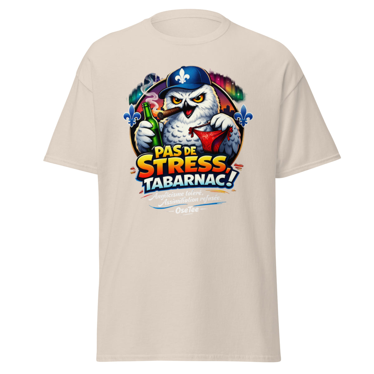 T-shirt Pas de stress, Tabarnac ! OseTee — vue 5