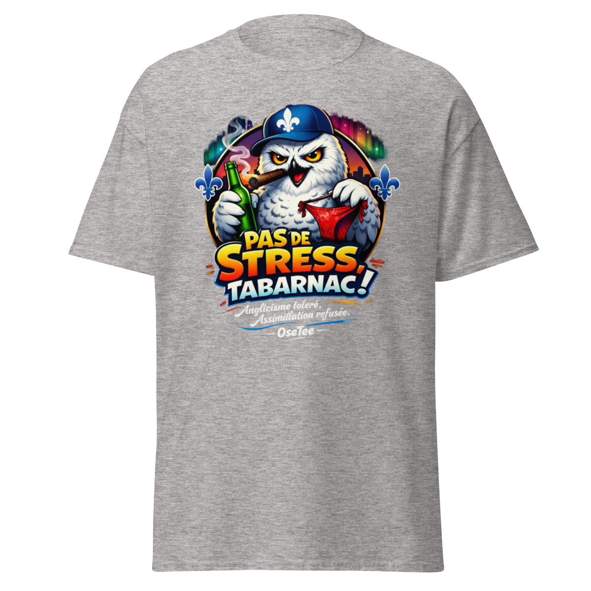 T-shirt Pas de stress, Tabarnac ! OseTee — vue 4