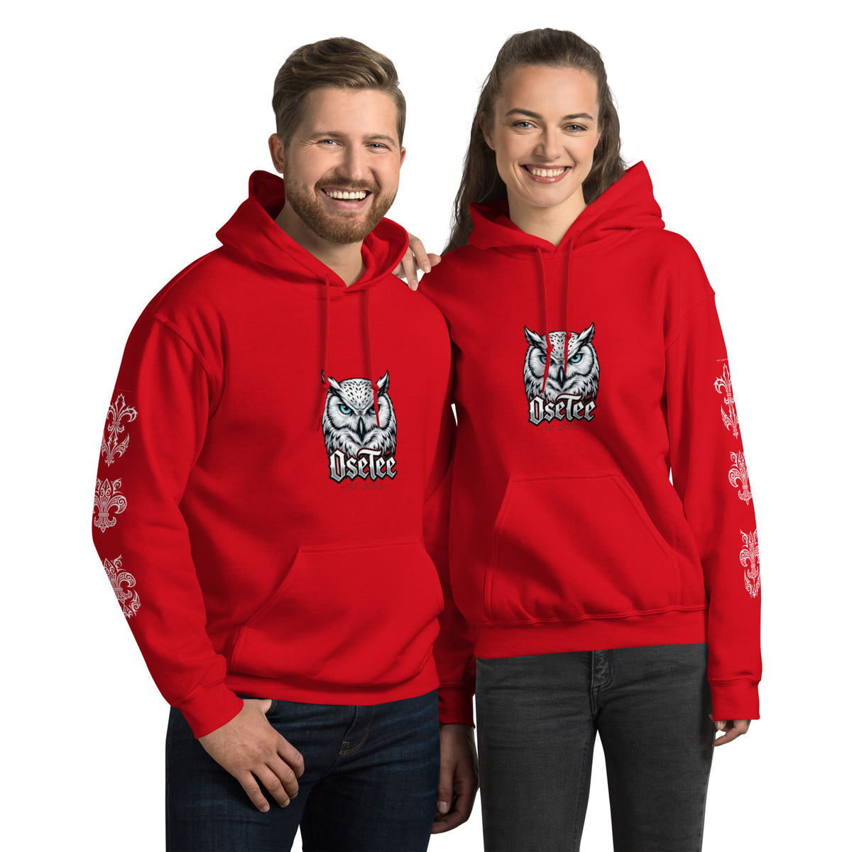 Hoodie OseTee Premium rouge – coton ouaté québécois unisexe