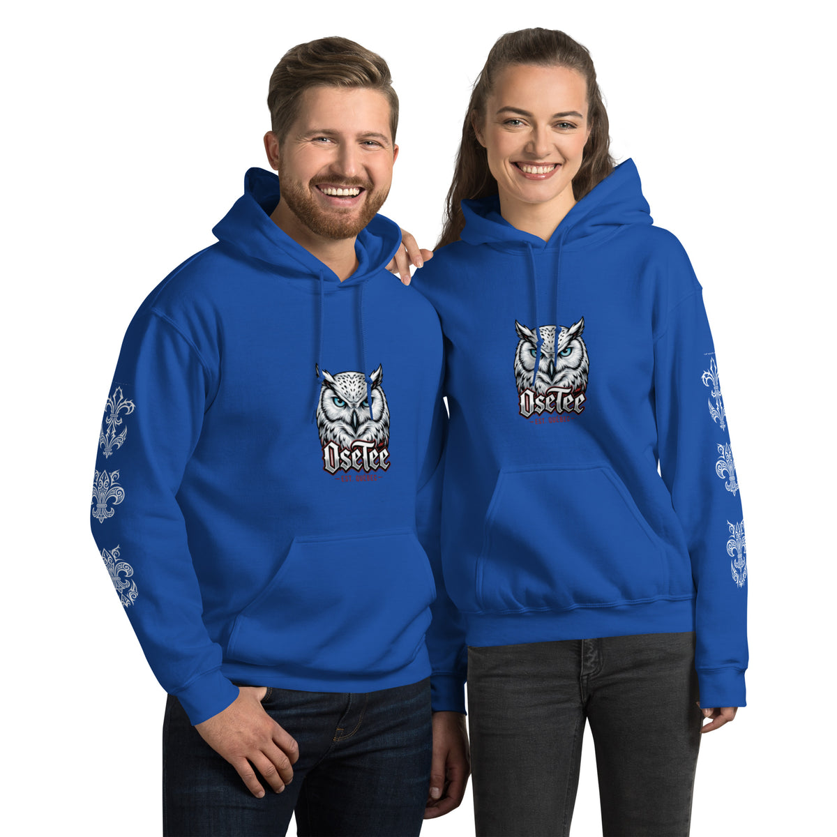 Hoodie OseTee Premium bleu royal – coton ouaté québécois unisexe