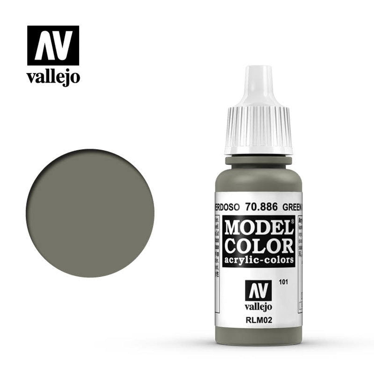 Vallejo 70886 Model Color Green Grey Acrylic Paint 17mL NIB