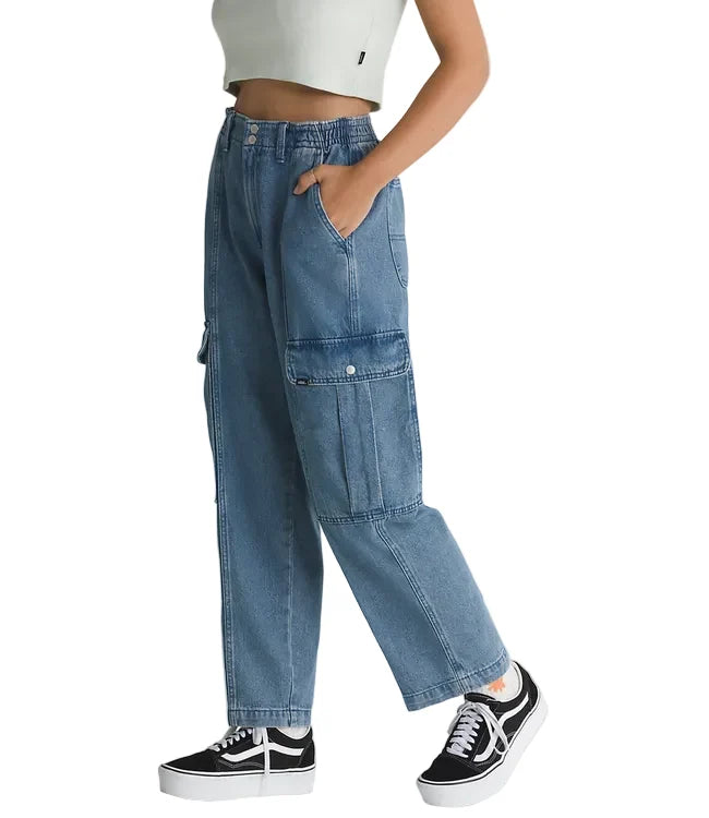 Vans 'Sidewalk' Denim Cargo Pants - Stonewash (Women's)