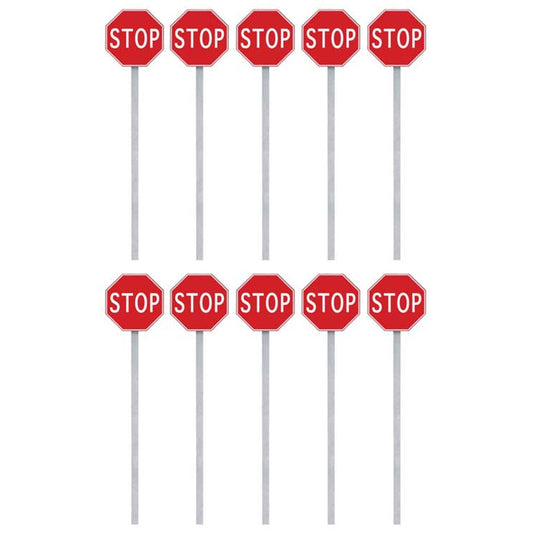 Walthers Stop Signs 1954-Present (red, white) 10 pack
