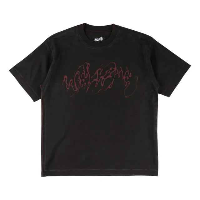 Welcome 'Weep' Overprint S/S Knit - Black/Plum