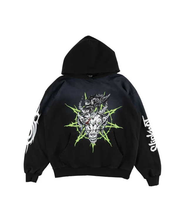 Welcome x Slipknot 'Ravenous' Sun Fade Hoodie - Black Fade