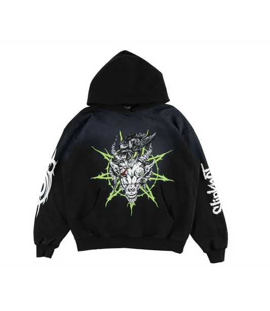 Welcome x Slipknot 'Ravenous' Sun Fade Hoodie - Black Fade