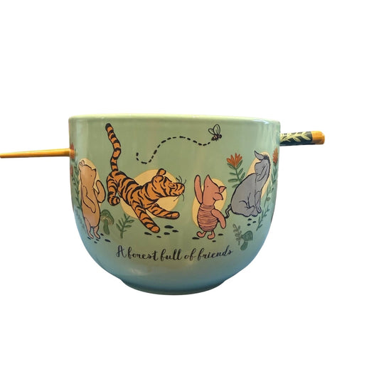Winnie the Pooh Forest Full of Friends Boxed 20oz Ceramic Ramen Bowl w/Chopsticks