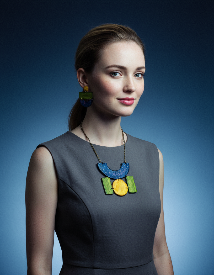 Bold Wide Statement Earrings- "Joan"