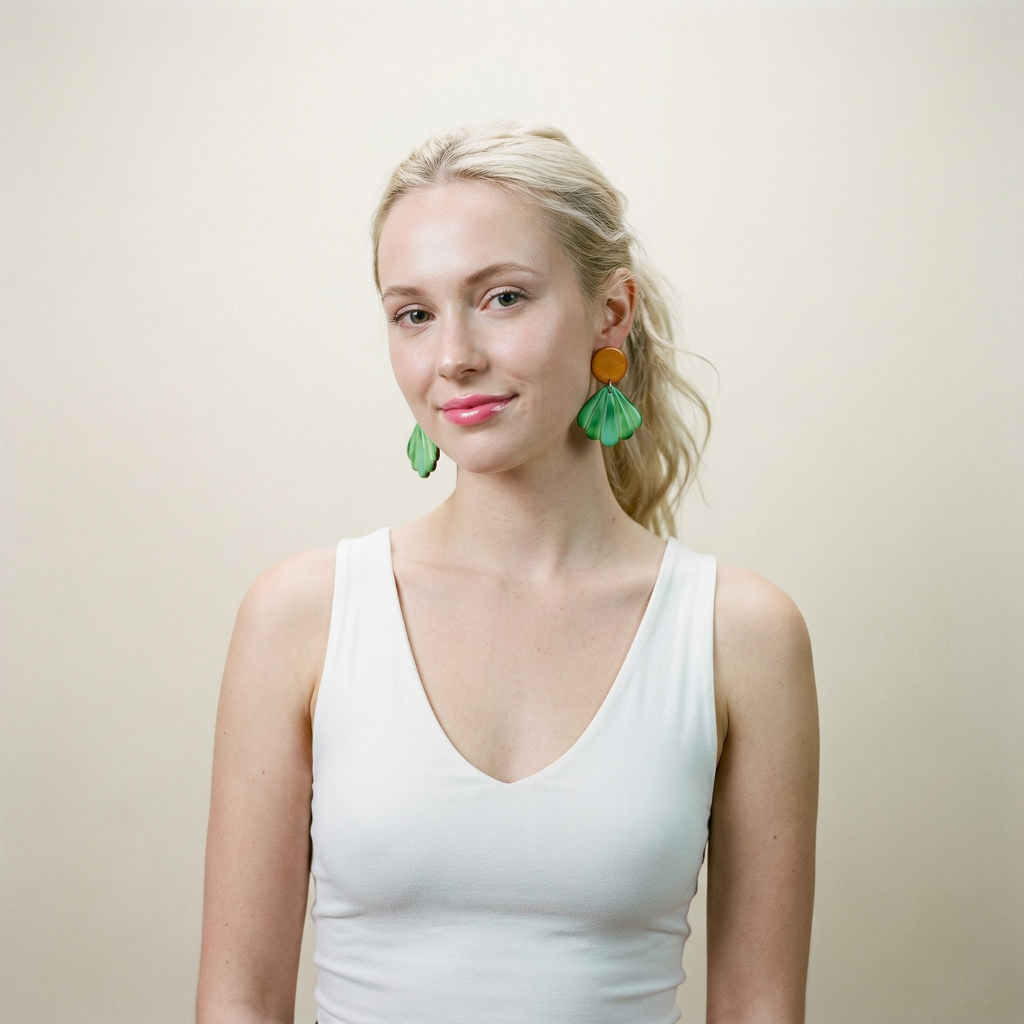 Seashell Drop Statement Earrings, Post or Clip On – "Sarah"